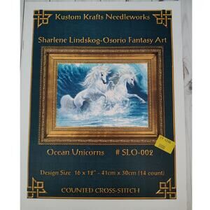Kustom Krafts Ocean Unicorns Lindskog-Osorio Fantasy Art Cross Stitch Pattern